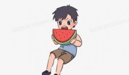 男生单独吃瓜漫画,男生漫画中的夏日清凉时光